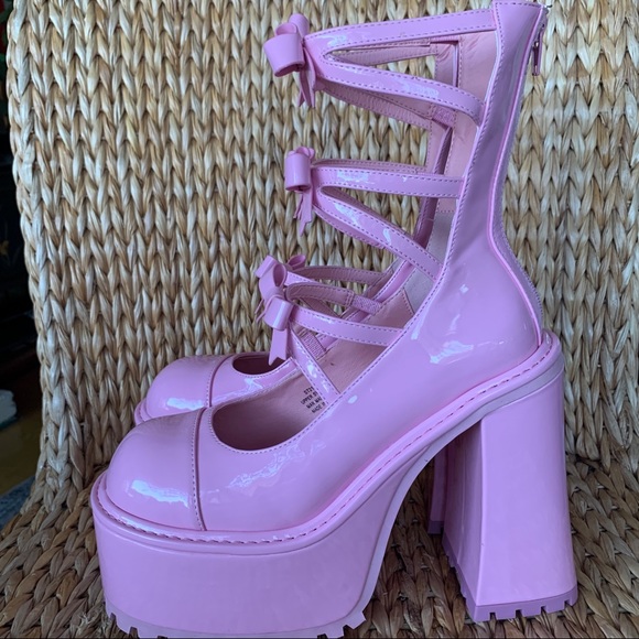 dolls kill pink platforms